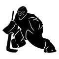 hockey player silhouette. silhouette of hockey player gestures, poses, expressions