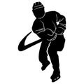 hockey player silhouette. silhouette of hockey player gestures, poses, expressions Royalty Free Stock Photo