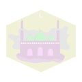 Vector images, trendy buildin icons, and modern mosque