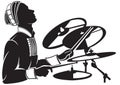 Vector imagThe musician playing drum setting Royalty Free Stock Photo