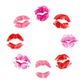 8 vector imprints of lipstick Royalty Free Stock Photo