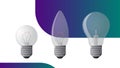 Vector incandescent light bulb set. Vector illustration for your design