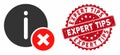 Incorrect Info Icon with Grunge Expert Tips Seal