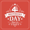 Vector independence day 4th July sign background