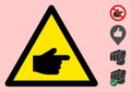 Vector Index Finger Warning Triangle Sign Icon