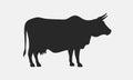 Vector Indian Cow silhouette. Royalty Free Stock Photo