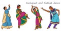 Vector indian dancers Royalty Free Stock Photo
