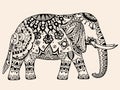 Vector Indian elephant. Royalty Free Stock Photo