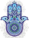 Vector Indian hand drawn hamsa symbol