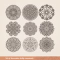 Vector Indian ornament, kaleidoscopic floral pattern, mandala. S Royalty Free Stock Photo