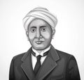 Vector of Indian physicist C. V. Raman. Indian national science day celebration