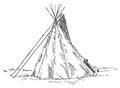 Old indian teepee