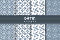 indonesia batik pattern. set of four seamless patterns in indonesia vintage batik