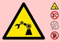 Vector Industrial Robot Warning Triangle Sign Icon