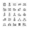 Vector industry engineering mechanical thin line icons Royalty Free Stock Photo