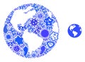 Composition World Globe Icon of Infectious Pathogens