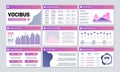 Vector info panels, presentation templates with infographics elements