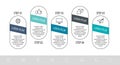 Vector infograph flat template. Shape with arrow for five diagrams, graph, flowchart, timeline, marketing, presentation. Business