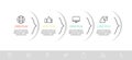 Vector infograph flat template. Shape with arrow for four diagrams, graph