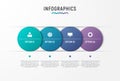Vector infographic chart design with the intersecting circle Royalty Free Stock Photo