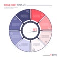 Vector infographic circle chart template. Eight parts