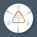 Vector infographic circle template with 3 steps or options. Royalty Free Stock Photo