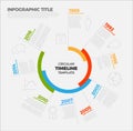 Vector Infographic circular timeline report template Royalty Free Stock Photo