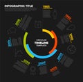 Vector Infographic circular timeline report template Royalty Free Stock Photo