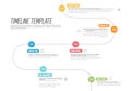 Vector Infographic Company Milestones curved Timeline Template with circle marks Royalty Free Stock Photo