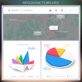 Vector Infographic design templates. Set of charts and elements. Royalty Free Stock Photo