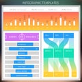 Vector Infographic design templates. Set of charts and elements.