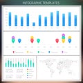 Vector Infographic design templates. Set of charts and elements.