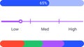 Vector infographic elements are showing progress with colorful diagrams, statistics dashboard chart, from low to high