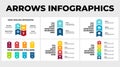 Arrows Vector Infographic. Presentation slide template. Chart diagram. SWOT analysis. Vertical steps concept.