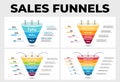 Sales Funnels Infographic templates for your Marketing Presentation.