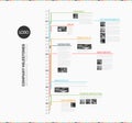 Vector Infographic multi timeline report template Royalty Free Stock Photo