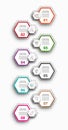 Vector infographic with 8 pentagons. Used for eight diagrams, graph, flowchart, timeline