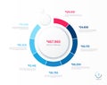 Vector infographic round chart template. Eight options, steps, parts