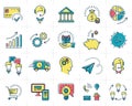 Vector infographic set business icons Marketing symbols Royalty Free Stock Photo