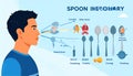 Vector Infographic of Spoon Science and Analysis Royalty Free Stock Photo