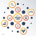 Vector Infographic template Audit data visualization. Different colors. Can be used for process diagram, presentations