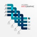 Vector infographic template with 3D paper label, Business concept with 4 options. For content, diagram, flowchart, steps, parts, Royalty Free Stock Photo