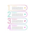 Vector Infographic thin line design with icons and 4 options or steps. Royalty Free Stock Photo