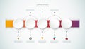 Vector infographic timeline with 3D paper label, integrated circles background Royalty Free Stock Photo