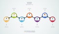 Vector infographic timeline template with 3D paper label, integrated circles