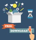 Vector infographics depicting freemium business model - free of charge Royalty Free Stock Photo