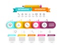 Vector Infographics Design with Icons and Paper Labels and Pencil. Infographic Template