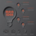 Vector infographics design with light bulb Royalty Free Stock Photo