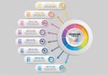 Vector Infographics Elements Template Design with options steps. Business Data Visualization Timeline with Marketing Icons Royalty Free Stock Photo