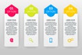 Vector infographics template with four options in material design style. It can be used as a chart, numbered banner